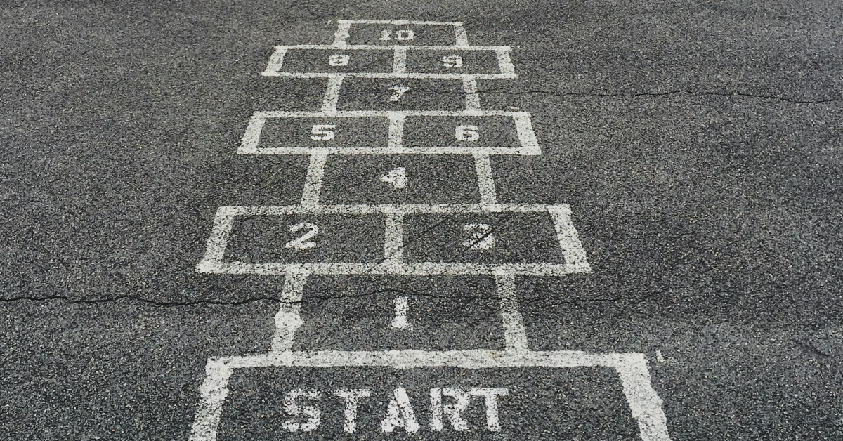 Numbering start line on concrete floor